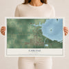 Map of Carlyle, Illinois, 12 x 18 inch unframed archival matte print