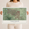 Map of Carol Stream, Illinois, 12 x 18 inch unframed archival matte print