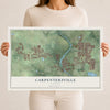 Map of Carpentersville, Illinois, 12 x 18 inch unframed archival matte print