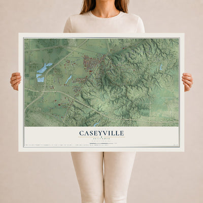 Map of Caseyville, Illinois, 24 x 36 inch unframed archival matte print