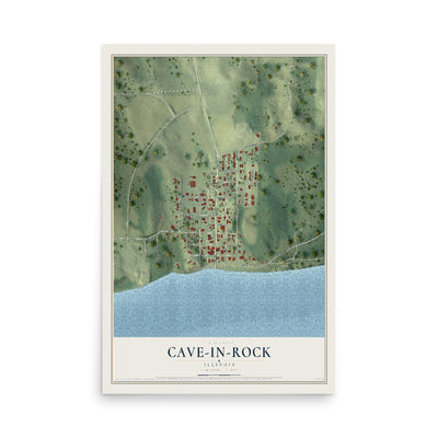 Map of Cave-In-Rock, Illinois, 12 x 18 inch unframed archival matte print