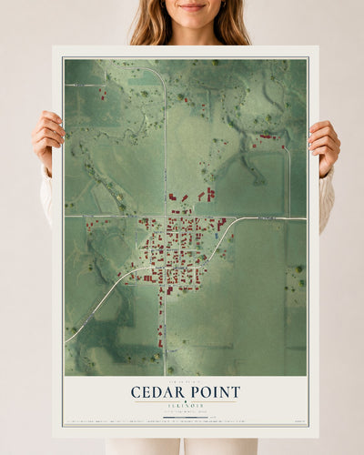 Map of Cedar Point, Illinois, 24 x 36 inch unframed archival matte print