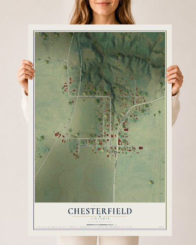 Map of Chesterfield, Illinois, 24 x 36 inch unframed archival matte print