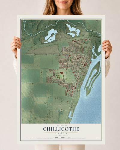 Map of Chillicothe, Illinois, 24 x 36 inch unframed archival matte print
