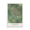 Map of Christopher, Illinois, 12 x 18 inch unframed archival matte print