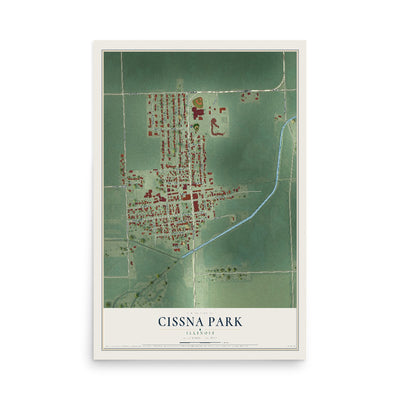 Map of Cissna Park, Illinois, 12 x 18 inch unframed archival matte print