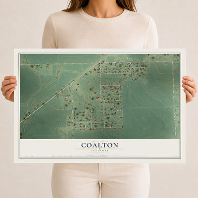 Map of Coalton, Illinois, 12 x 18 inch unframed archival matte print