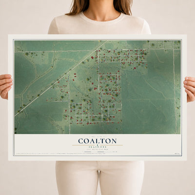 Map of Coalton, Illinois, 18 x 24 inch unframed archival matte print
