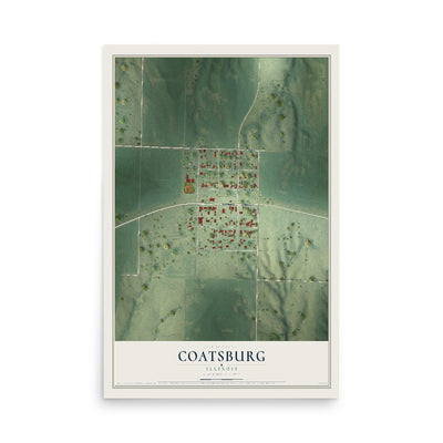 Map of Coatsburg, Illinois, 12 x 18 inch unframed archival matte print