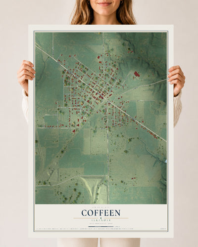 Map of Coffeen, Illinois, 24 x 36 inch unframed archival matte print