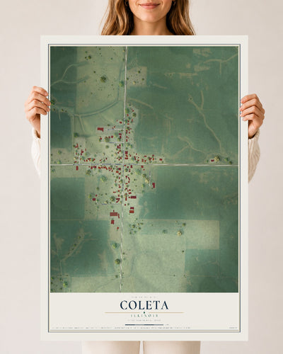 Map of Coleta, Illinois, 24 x 36 inch unframed archival matte print