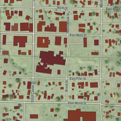 Close-up of the map of Colfax, Illinois print showing street and building detail