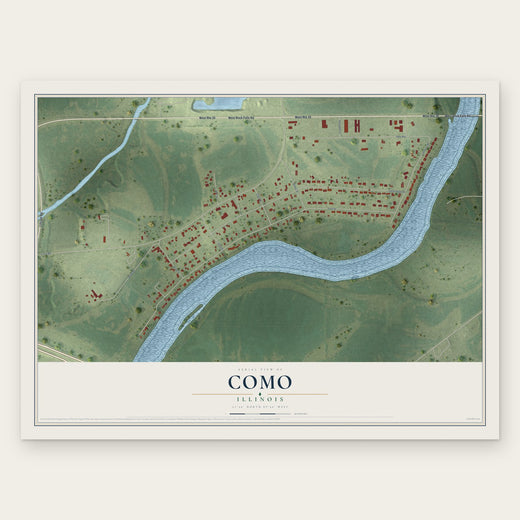Como, Illinois map print, the full design