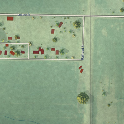 Second close-up of the map of Concord, Illinois print showing more streets and buildings