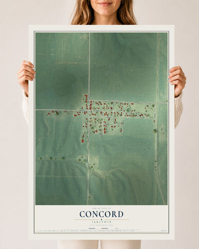 Map of Concord, Illinois, 24 x 36 inch unframed archival matte print