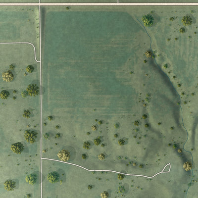 Second close-up of the map of Congerville, Illinois print showing more streets and buildings