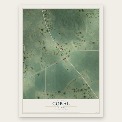 Coral, Illinois map print, the full design
