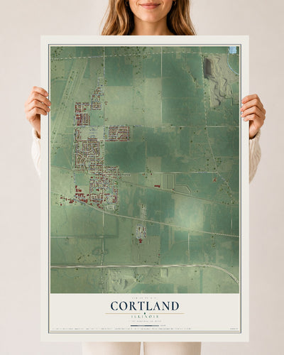 Map of Cortland, Illinois, 24 x 36 inch unframed archival matte print