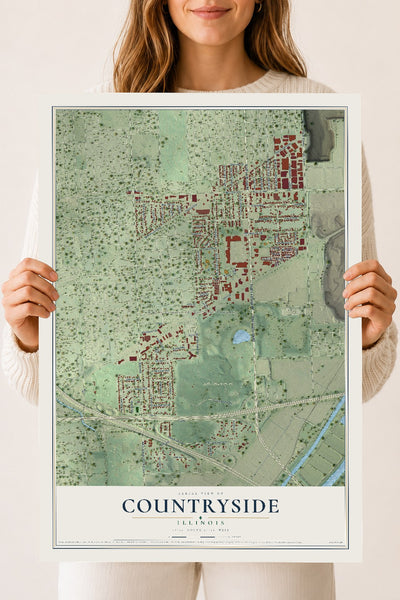 Map of Countryside, Illinois, 18 x 24 inch unframed archival matte print