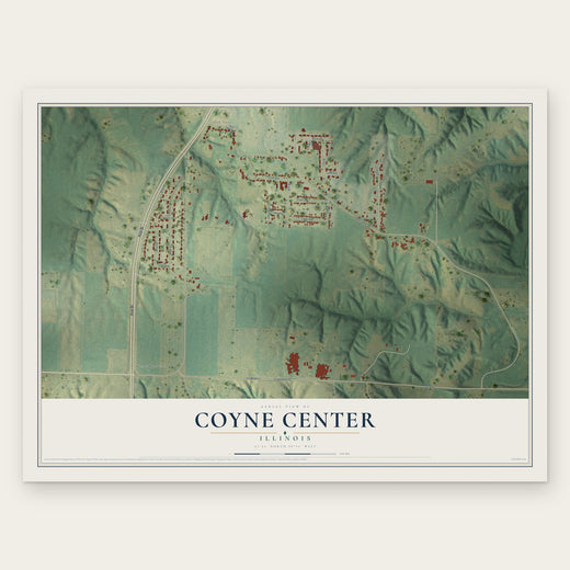 Coyne Center, Illinois map print, the full design