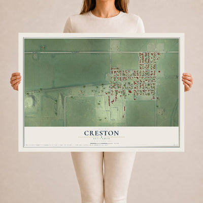 Map of Creston, Illinois, 24 x 36 inch unframed archival matte print