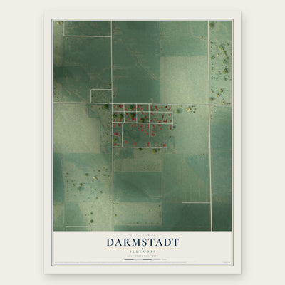 Darmstadt, Illinois map print, the full design
