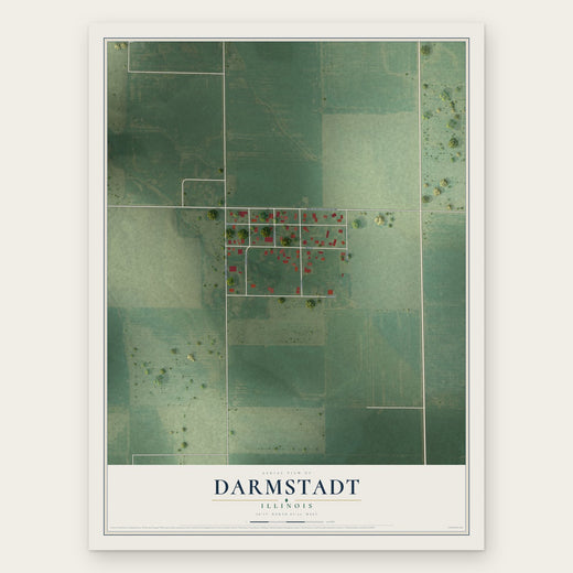 Darmstadt, Illinois map print, the full design
