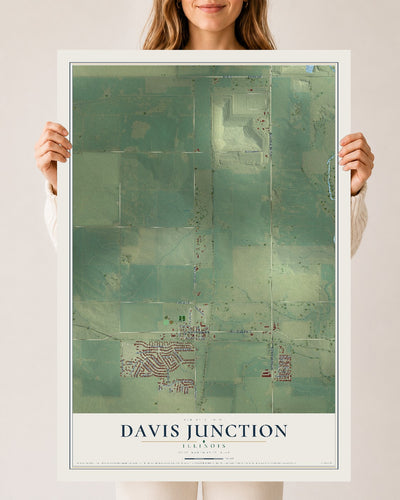 Map of Davis Junction, Illinois, 24 x 36 inch unframed archival matte print