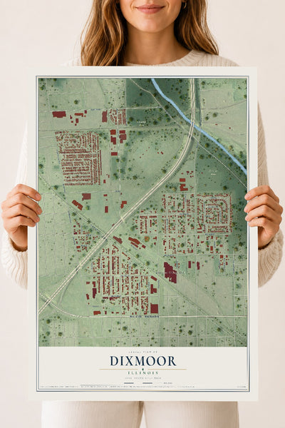 Map of Dixmoor, Illinois, 18 x 24 inch unframed archival matte print