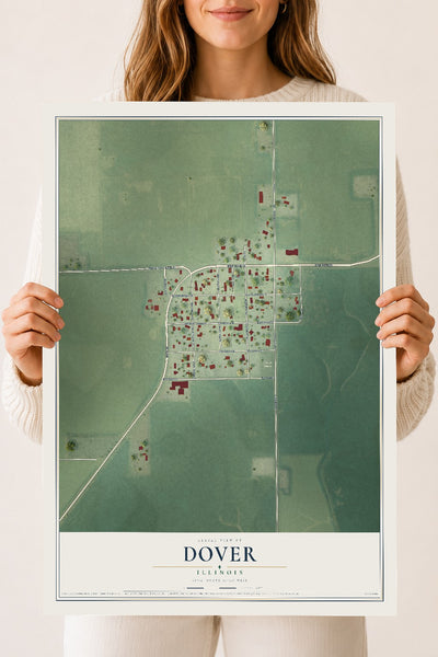 Map of Dover, Illinois, 18 x 24 inch unframed archival matte print