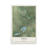Map of Downs, Illinois, 12 x 18 inch unframed archival matte print