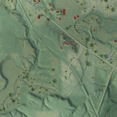 Second close-up of the map of Dunlap, Illinois print showing more streets and buildings