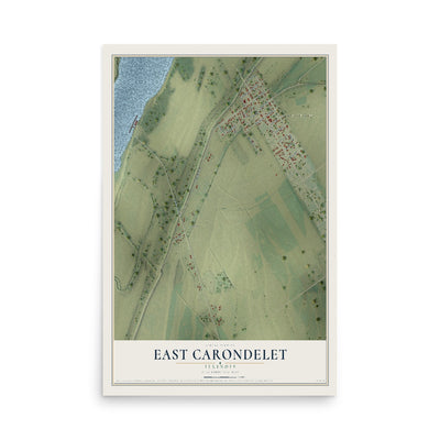 Map of East Carondelet, Illinois, 12 x 18 inch unframed archival matte print