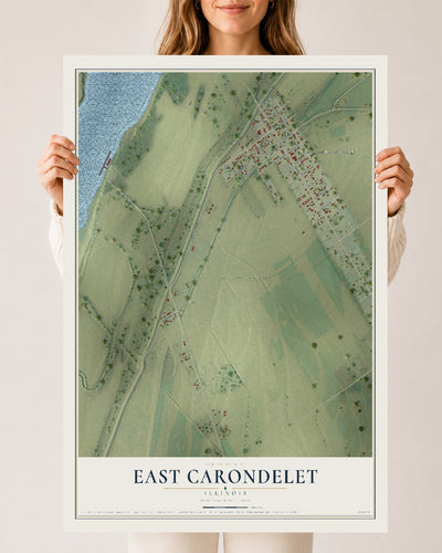 Map of East Carondelet, Illinois, 24 x 36 inch unframed archival matte print