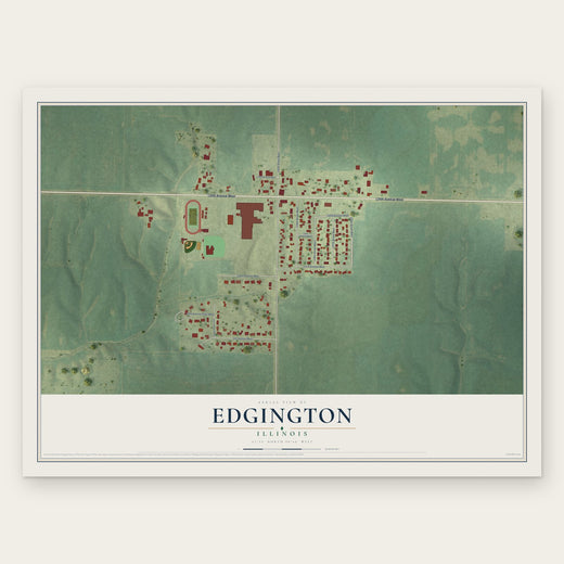 Edgington, Illinois map print, the full design