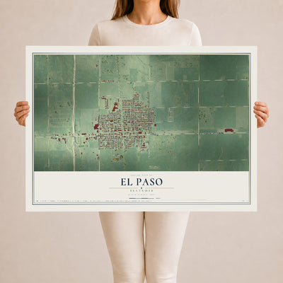 Map of El Paso, Illinois, 24 x 36 inch unframed archival matte print