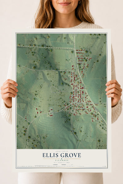 Map of Ellis Grove, Illinois, 18 x 24 inch unframed archival matte print
