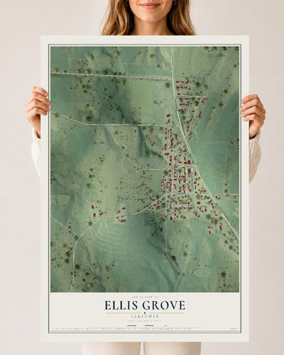 Map of Ellis Grove, Illinois, 24 x 36 inch unframed archival matte print