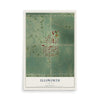 Map of Ellsworth, Illinois, 12 x 18 inch unframed archival matte print