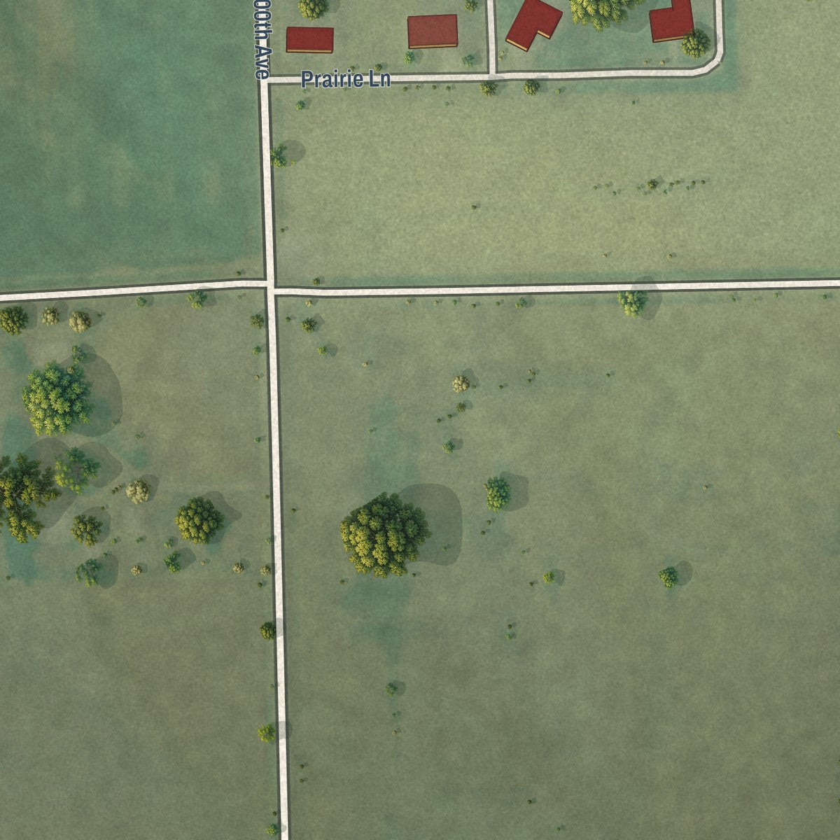 Second close-up of the map of Emden, Illinois print showing more streets and buildings