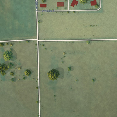 Second close-up of the map of Emden, Illinois print showing more streets and buildings