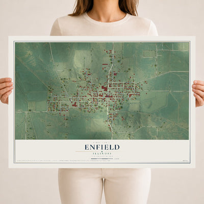 Map of Enfield, Illinois, 18 x 24 inch unframed archival matte print