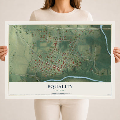 Map of Equality, Illinois, 18 x 24 inch unframed archival matte print