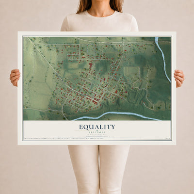 Map of Equality, Illinois, 24 x 36 inch unframed archival matte print