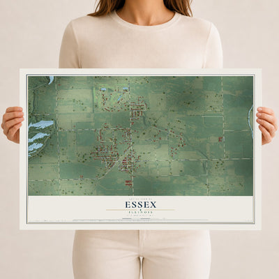 Map of Essex, Illinois, 12 x 18 inch unframed archival matte print