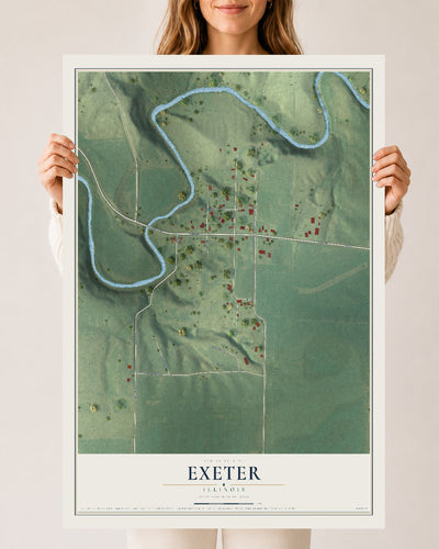 Map of Exeter, Illinois, 24 x 36 inch unframed archival matte print