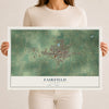 Map of Fairfield, Illinois, 12 x 18 inch unframed archival matte print