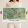 Map of Fairview Heights, Illinois, 12 x 18 inch unframed archival matte print