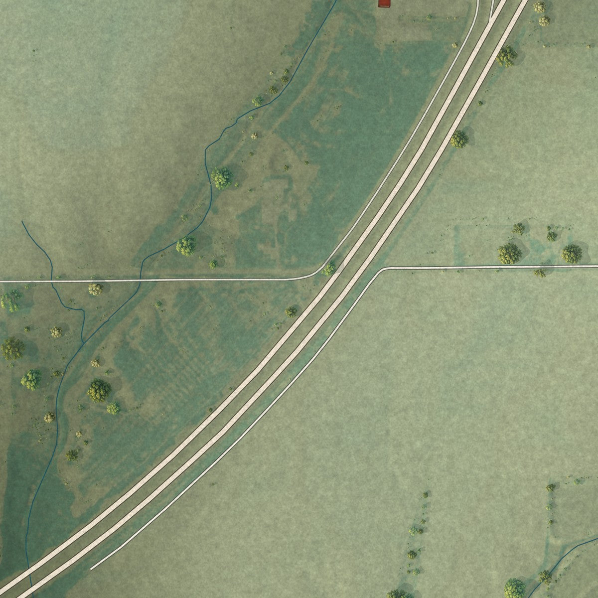 Second close-up of the map of Farina, Illinois print showing more streets and buildings