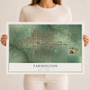 Map of Farmington, Illinois, 12 x 18 inch unframed archival matte print